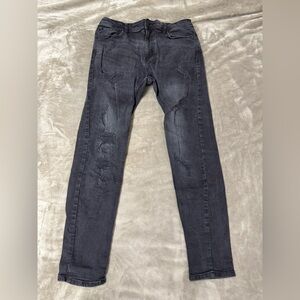 Terranova Men's Black Distressed Jeans